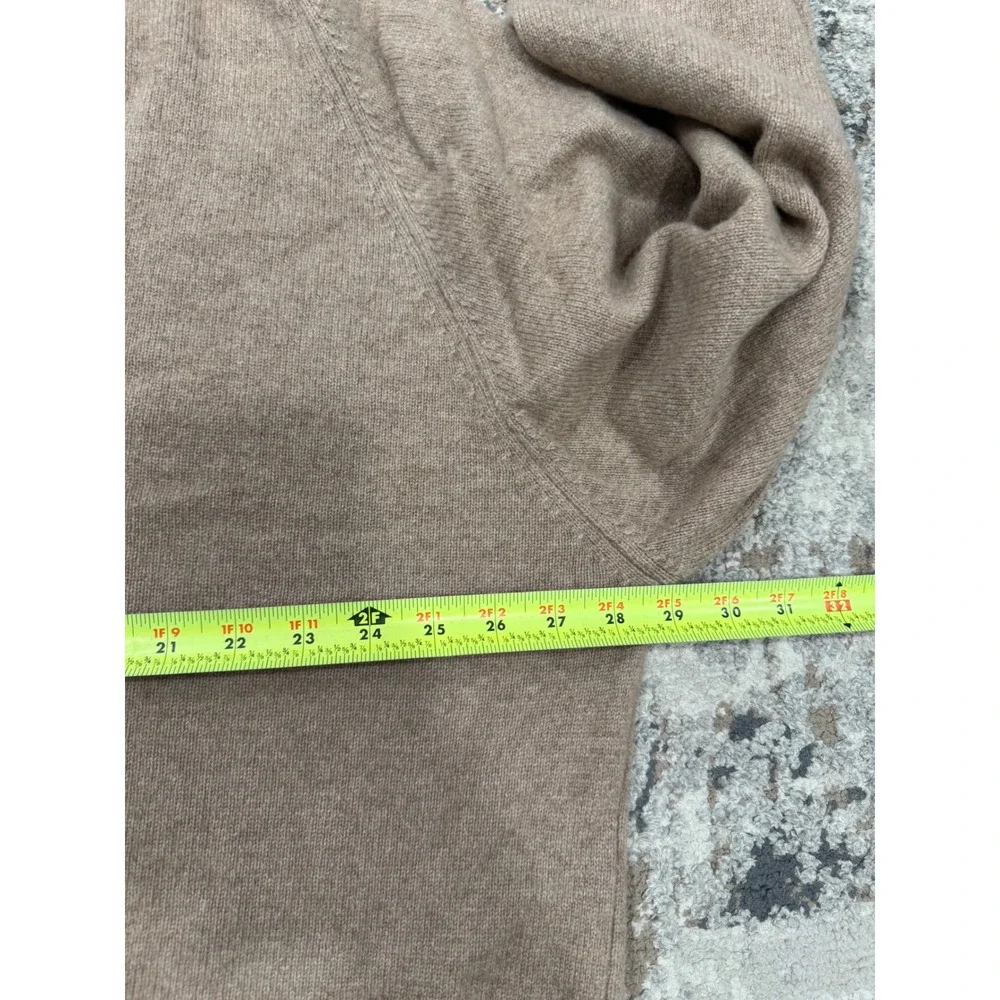 Alan Paine Mens 2XT Pure Cashmere V-Neck Sweater Tan Brown Made in Great Britain